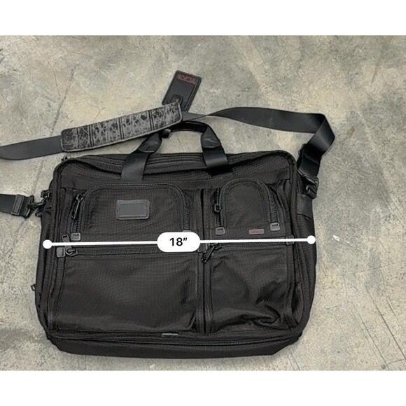 Tumi Alpha Expandable Briefcase Carry Laptop Bag Nylon Black 26160DH - Picture 3 of 15